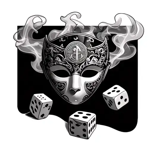 Mask With Smoke And Money And Dice