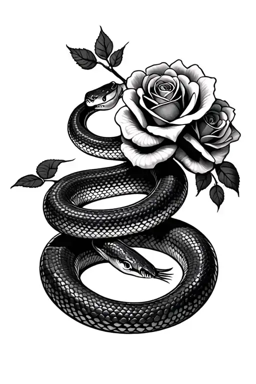 Rattle Snake With Roses
