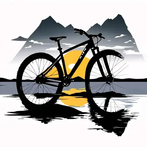 Sunset With Mountain Bike Silhouette