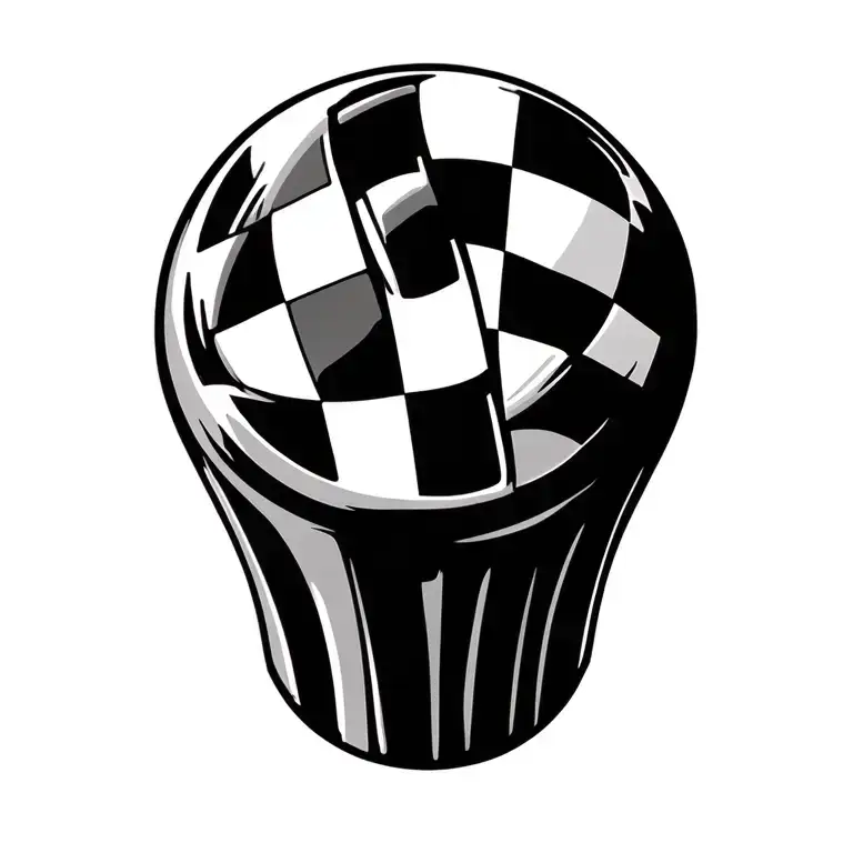 Checkered Flag Truck Gear Knob Merged Together