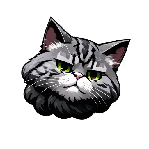 Cartoon Minecraft Cat Cloud Wrap Around