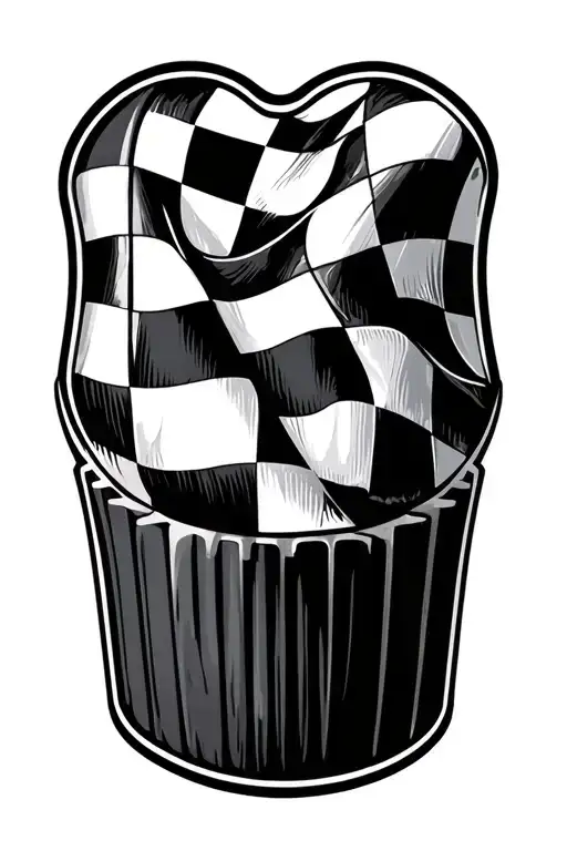 Checkered Flag 18Speed Gear Knob Merged Together Symbolizing The Client's Love