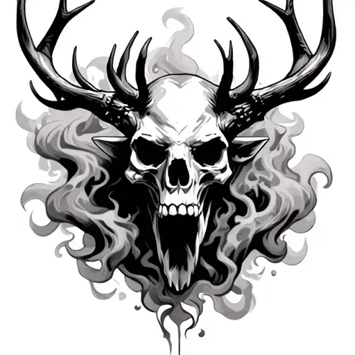 Cowboy Wendigo Skull Breathing Smoke