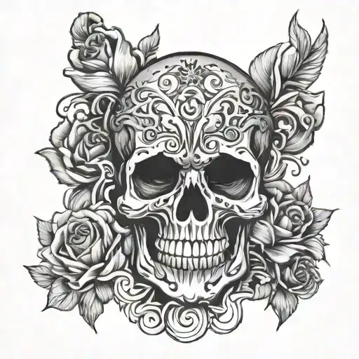 Skull Face Surrounded