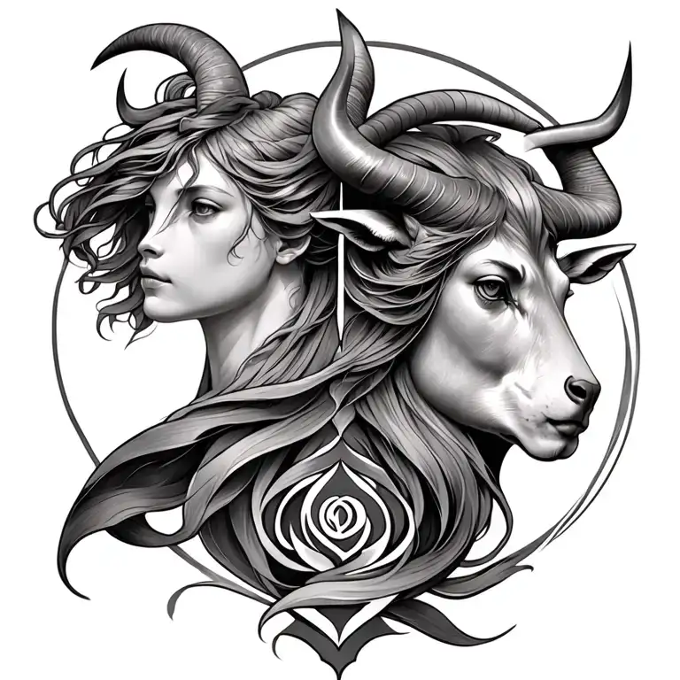Virgo And Taurus Symbol