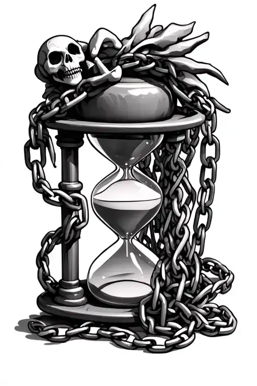 A Voodo Toy Chained To An Hourglass