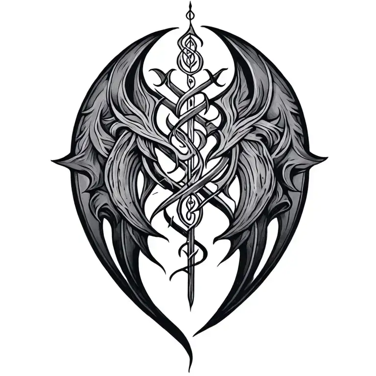 Elvish Writing Family In A Eternal Shape Made