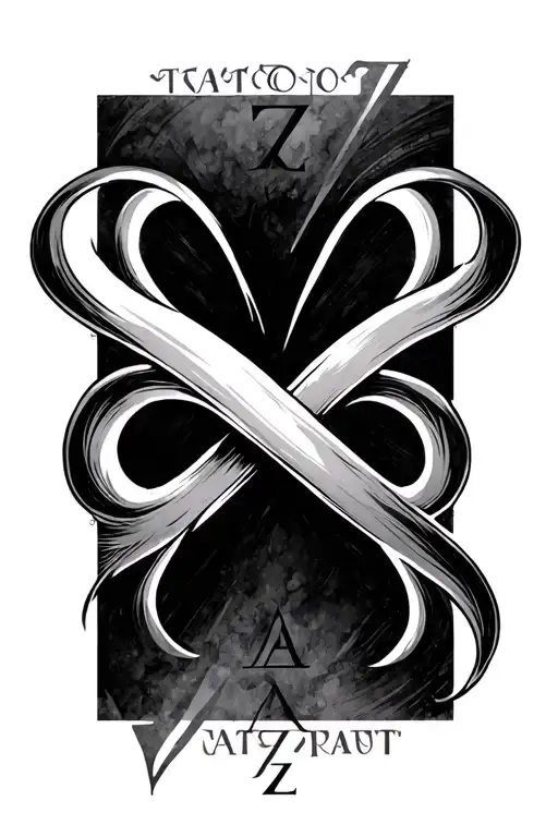 Simple Infinity Symbol With A And Z Characters Incorporated