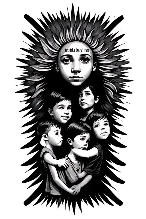 Sun With Kids Names As Sun Rays