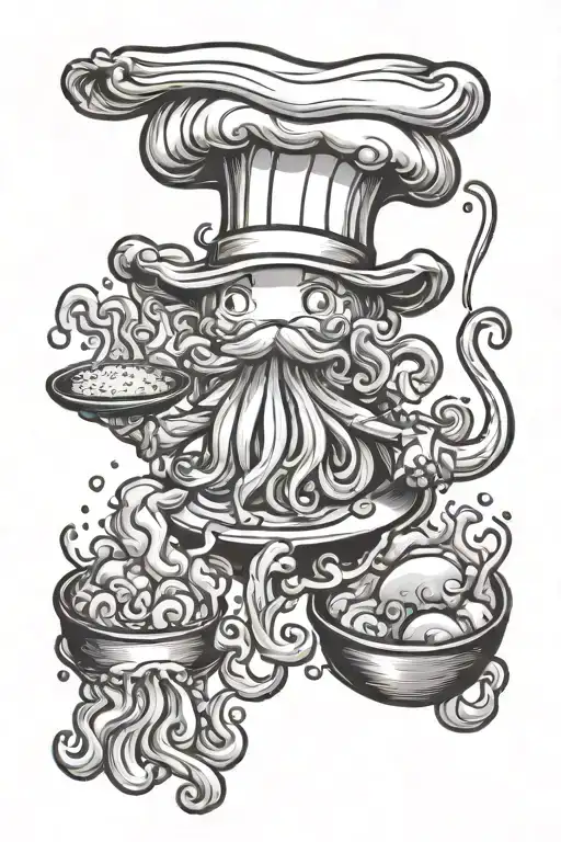 Cute Chef Jellyfish Cooking Ingredients Floating