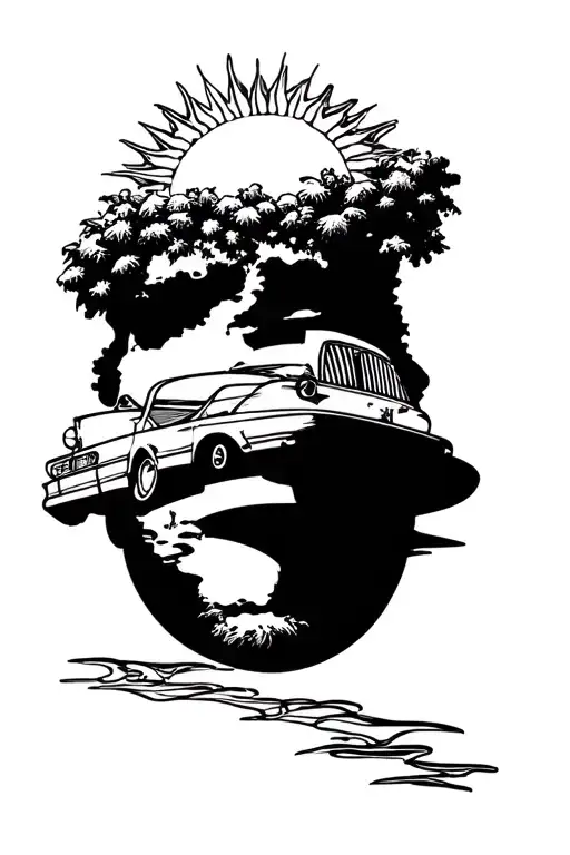 Small Tattoo That Represents The Trip The Party The Sun