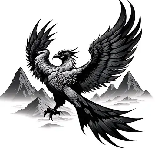 Aggressive Phoenix And Mountains