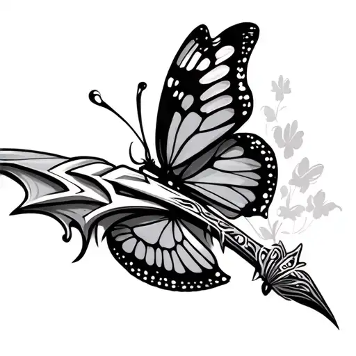 Dagger With Butterfly On It