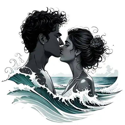 Waves Beach Kiss
