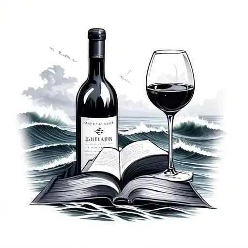 Wine And Books And Waves And Ocean