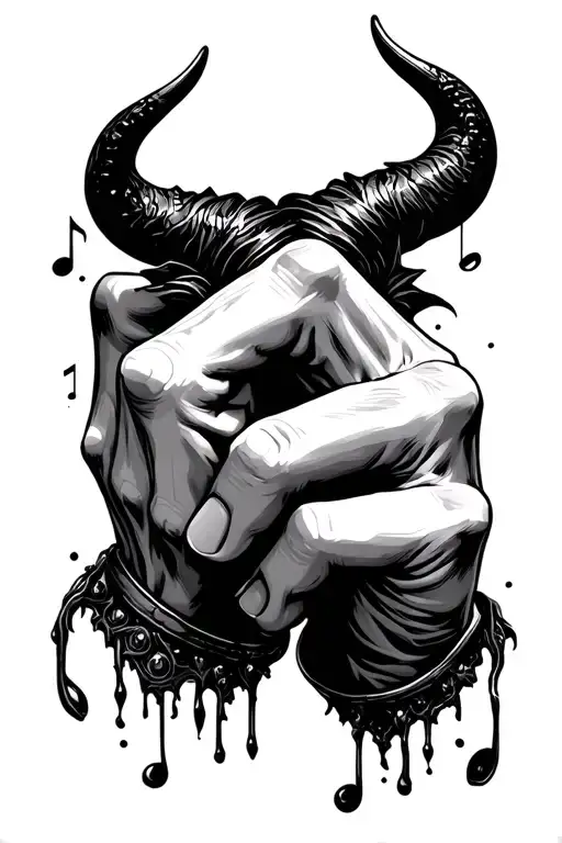 Human Fingers In Shape Of Rock Music Devil Horns