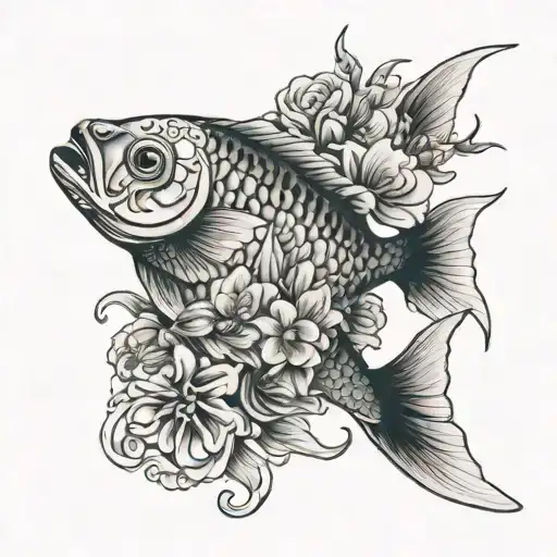 Fish With Flowers Growing