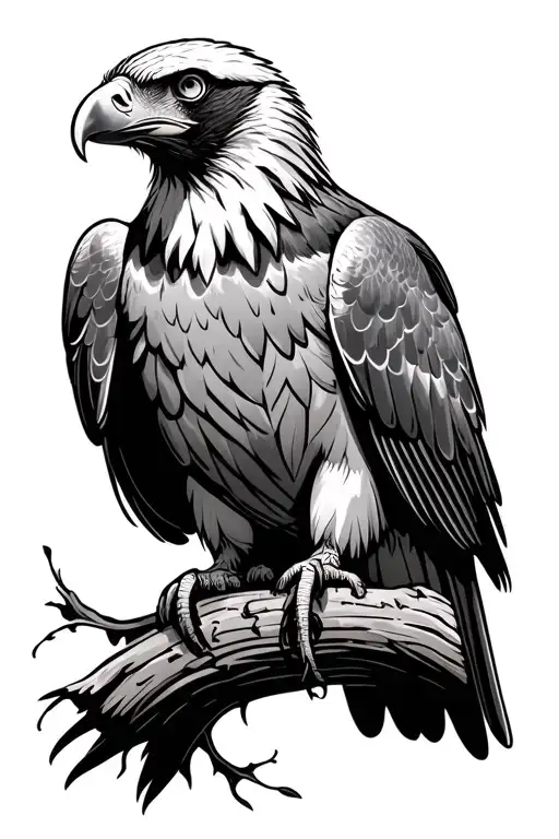 Traditional Eagle Perched