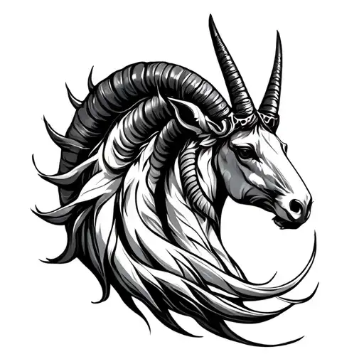 Capricorn Tattoo Black And White