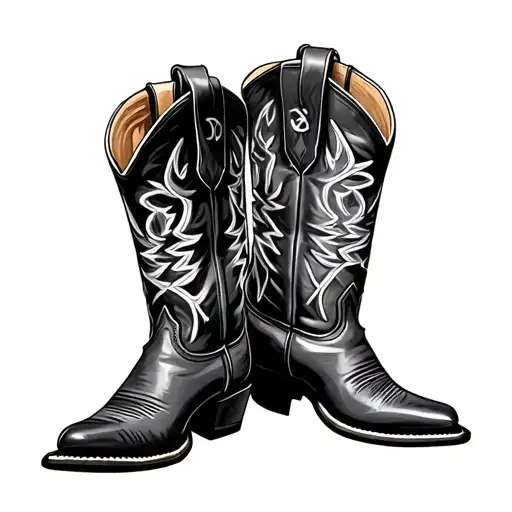 Cowboy Boots With D&a Branded On Them