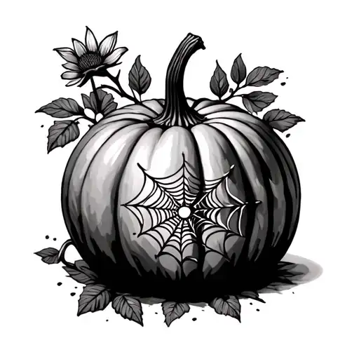 Spider Web Pumpkin Fall Flower
