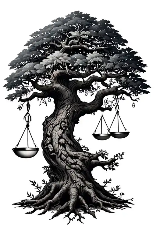 Libra Zodiac Sign In Tree Growing