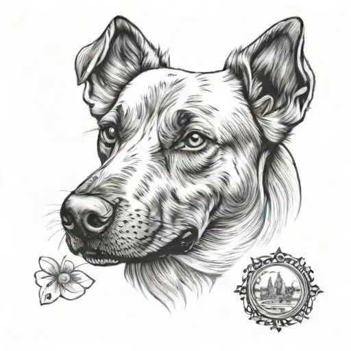 Memorial Tattoo For A Dog Named Mya Not A Portrait Of The Dog