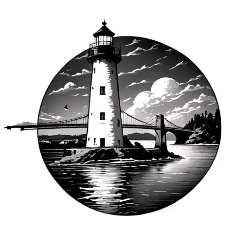 Lighthouse And Bridge