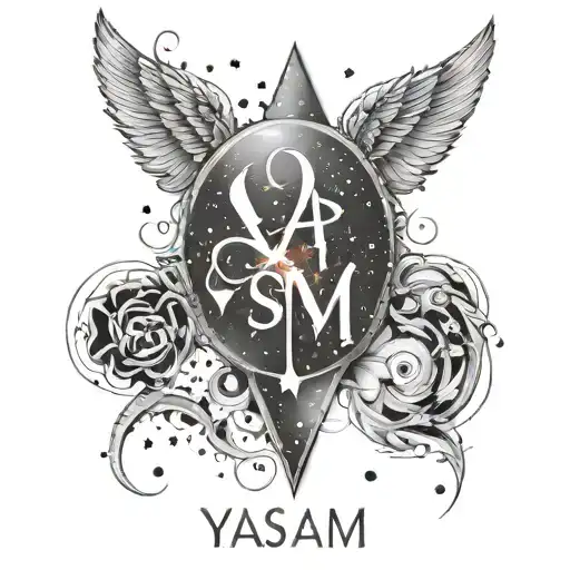 Letters Yasam With Aries Constellation