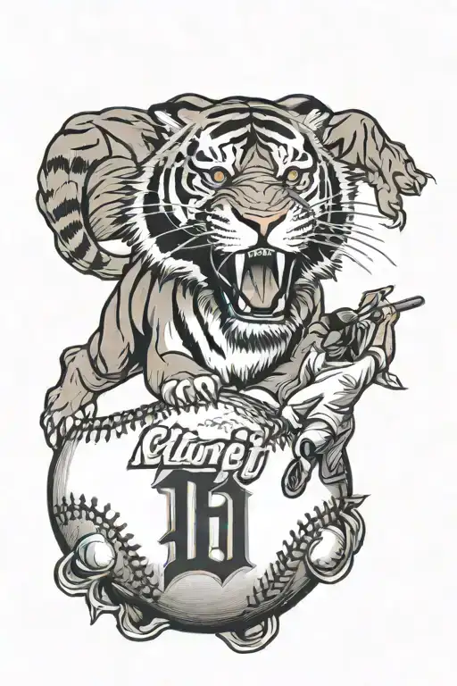 Detroit Tigers D With A Baseball In The Background With Dad On The Baseball