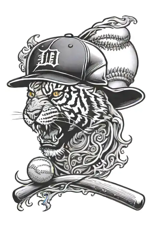 Detroit Tigers D With A Baseball In The Background With Dad On The Baseball