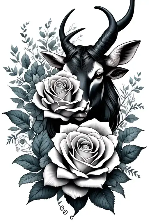 Aquarius And Taurus Zodiac Sign With Roses