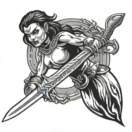 Cheri In Klingon Curved Batleth Sword