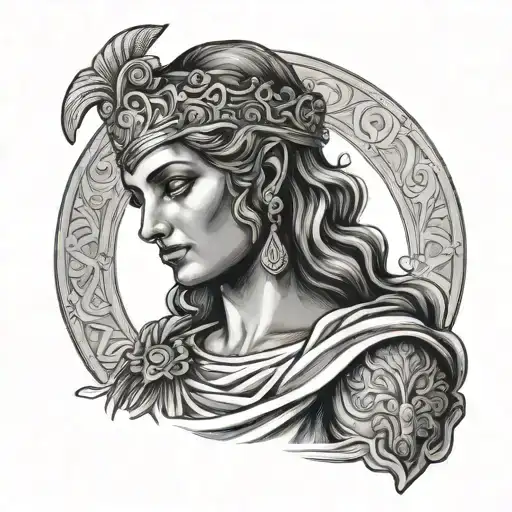 Roman Woman God Holding