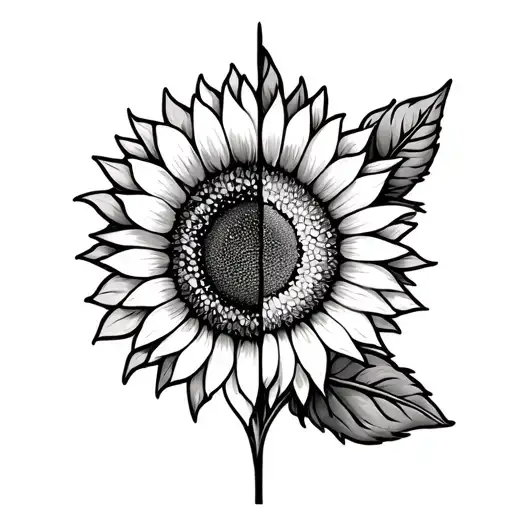 Sunflower Half Sun Half Crown