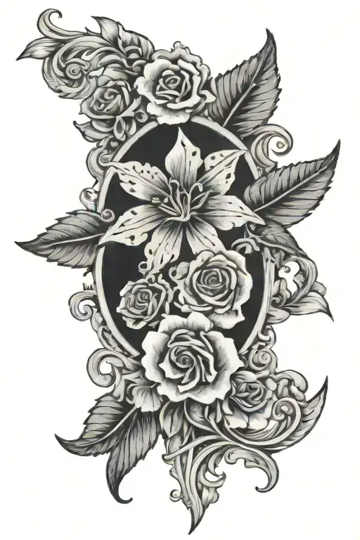 Dagmara With Flower Shadings Around It And 12-21-1971 In Roman Numerals