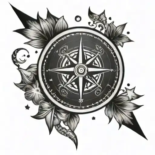Simple Compass With Stars