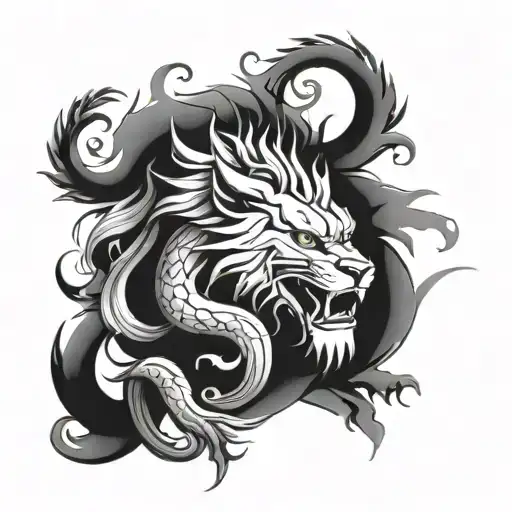 Rilee And Kobi Dragon And Lion