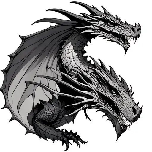 Gothic Undead Wyvern With Scaling A Wall