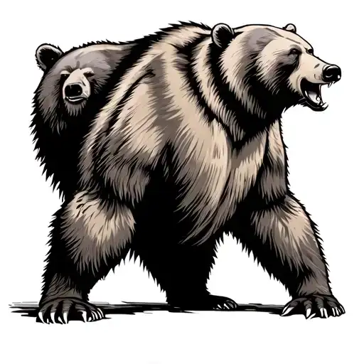 Bear Standing Roaring Bear