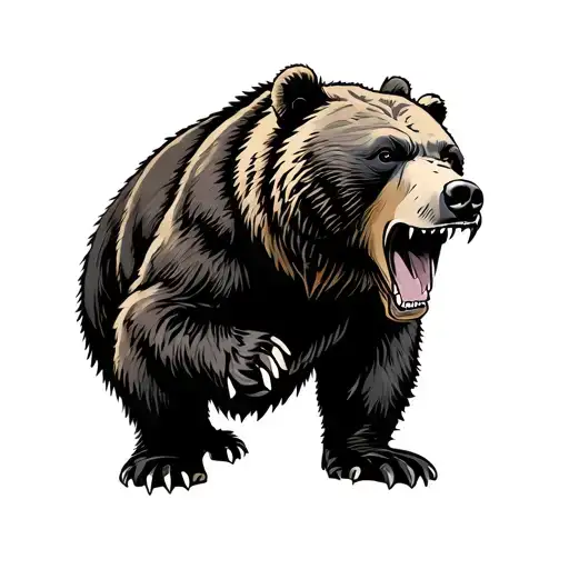 Bear Standing Roaring