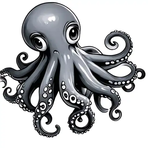 Comic Style Baby Octopus