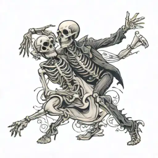 Skeleton Man Dancing With Real Women