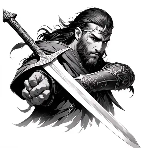 Warrior Wielding A Sword