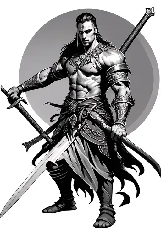 Warrior Wielding A Sword