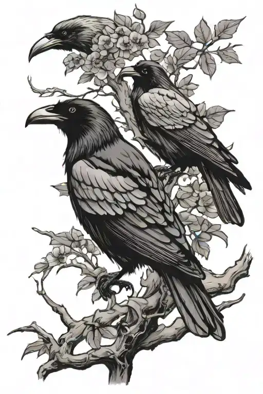 Ravens And Tree
