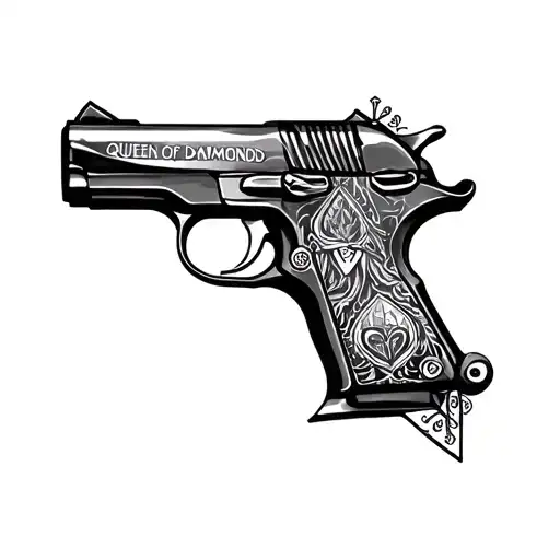 Queen Of Diamonds Hand Gun