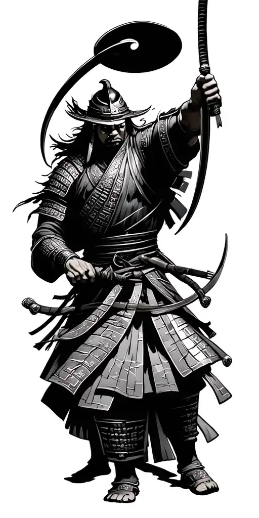 Samurai Warrior Battling