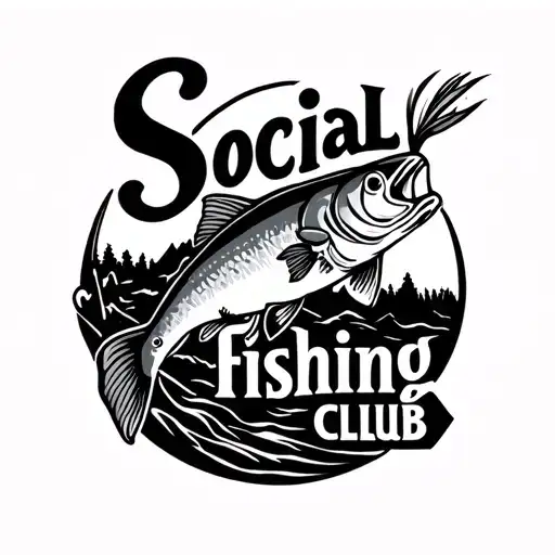 Social Fishing Club Truite Montagne Bar Forming The Shape
