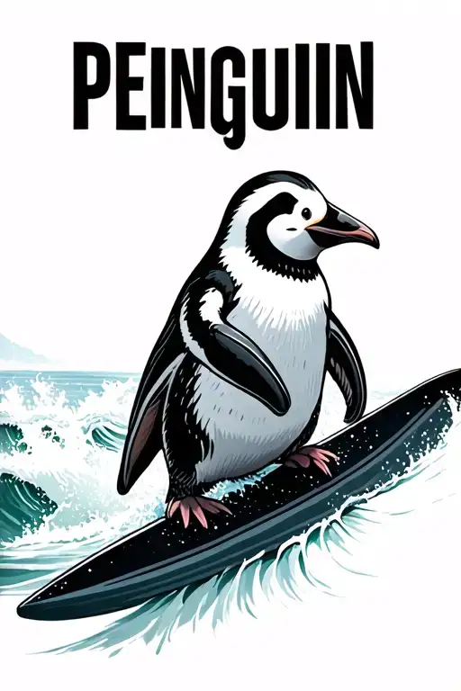 Cool Penguin Surfing
